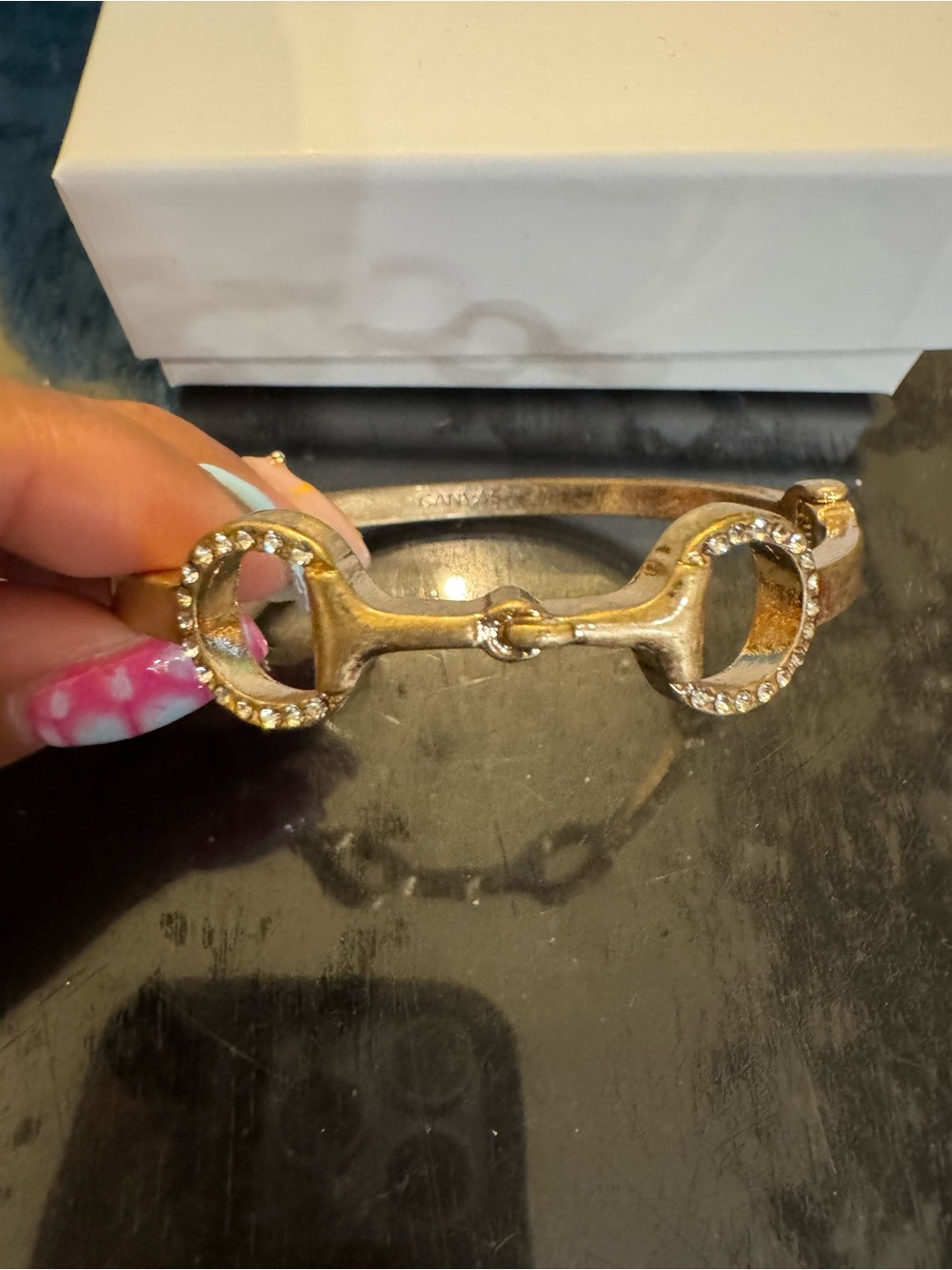 Gold Rhinestone Bracelet - Picture 2 of 4